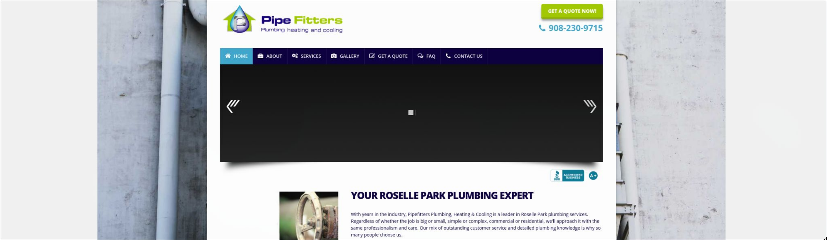 Plumbing Website before